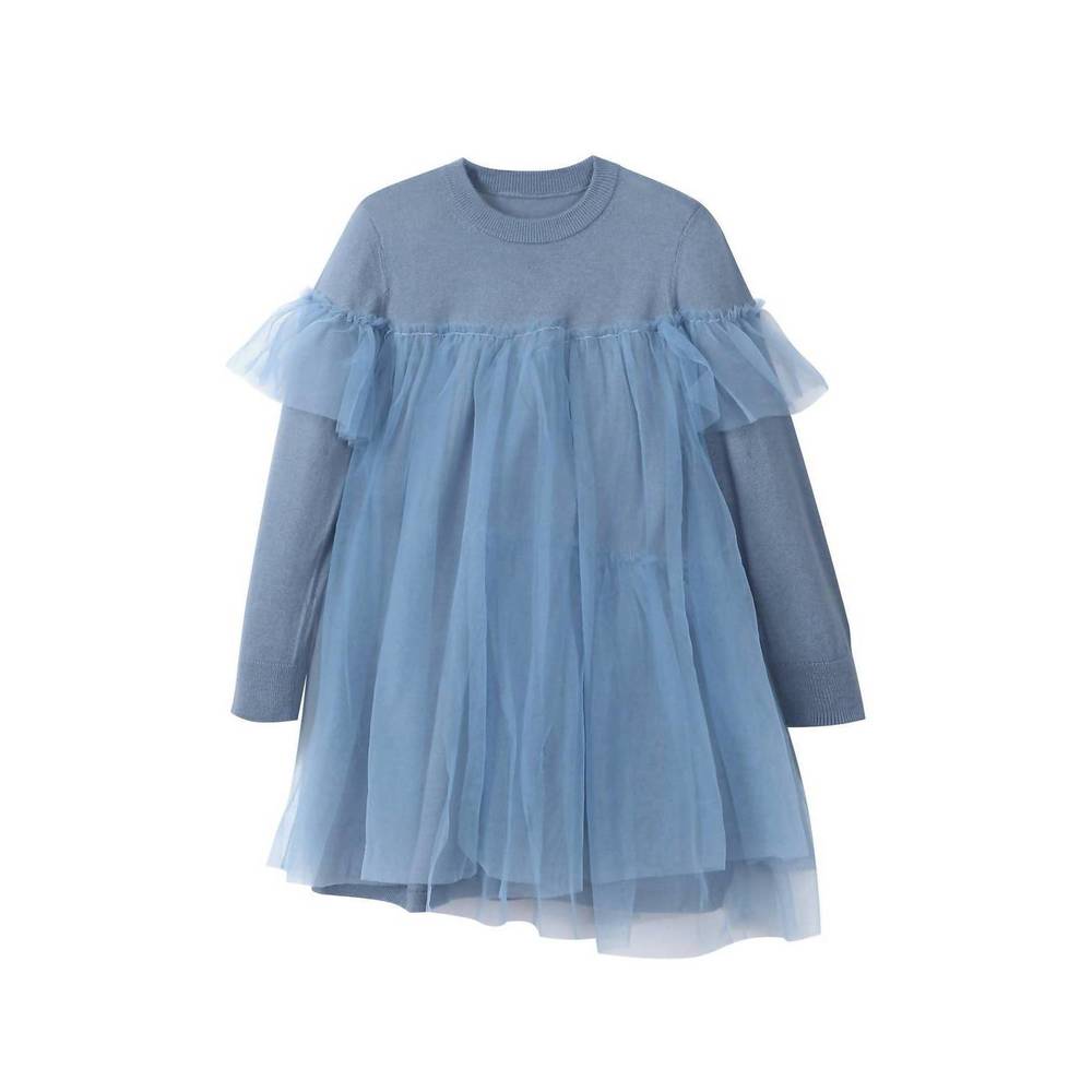 NEW JNBY kids knit tulle dress in blue